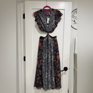 NWT Free People Floral Cutout Maxi Dress